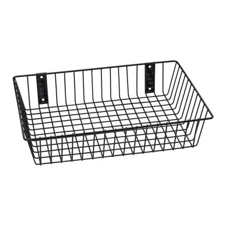 Horizon Mfg Rack'em Mount Anywhere Wire Basket 18"W x 12"D x 4"H Black 9079-B